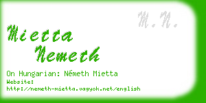 mietta nemeth business card